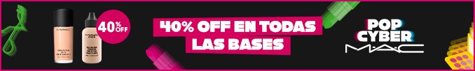 40% OFF en todas las bases, Mac Cosmetics